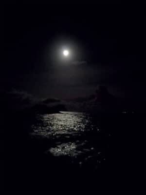 Clair de lune à travers les ténèbres hivernales
